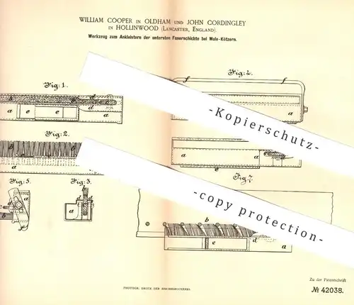 original Patent - William Cooper , Oldham | John Cordingley , Hollinwood , Lancaster England , 1887 , Kleister , Maler