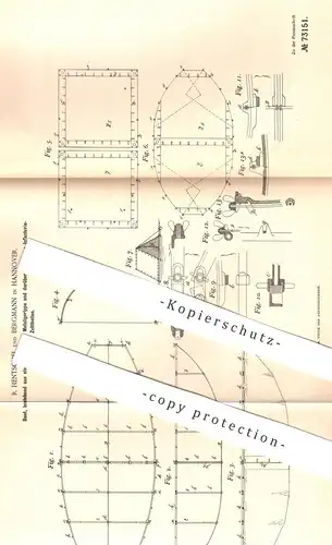 original Patent - R. Hentschel u. Bergmann , Hannover  1893 , Boot aus Metallgerippe u. Infanterie - Zeltteilen | Schiff