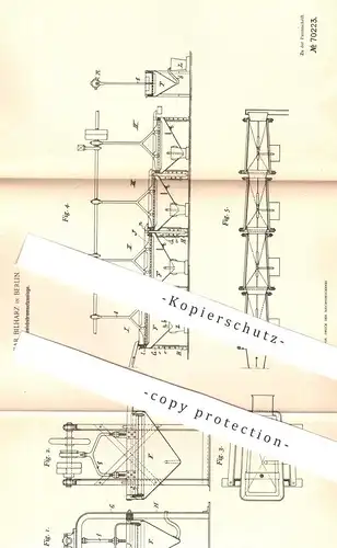 original Patent - Oskar Bilharz , Berlin  1889 , Stauchsiebstromsetzanlage zur Aufbereitung von Erz | Erze , Bergbau