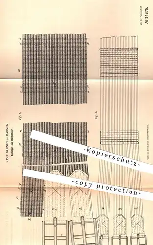 original Patent - Josef Koenen , Barmen , 1885 , Sattelgurt aus Hanfschnur | Gurt , Sattel , Sattler , Leder , Hanf !!!