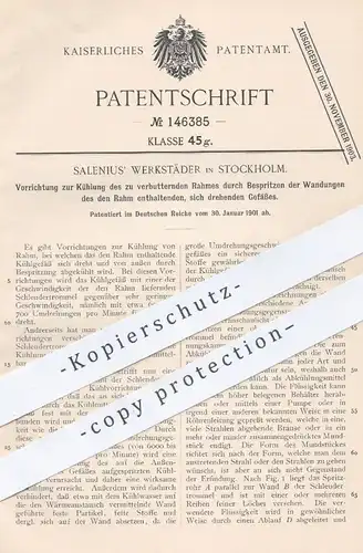 original Patent - Salenius' Werkstäder , Stockholm , Schweden , 1901 , Kühlung von Rahm , Butter | Kühlen , Kühlgefäß !!