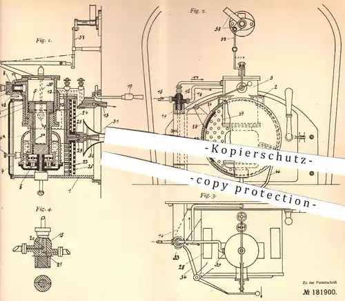 original Patent - Robert Mederer , Biebrich / Wiesbaden , 1906 , Rauchverbrennung bei Feuerung | Heizung , Gas , Ofen !!