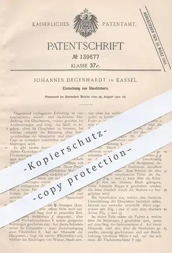 original Patent - Johannes Degenhardt , Kassel , 1901 , Eindeckung von Glasdächern | Glas - Dach | Dachdecker !!