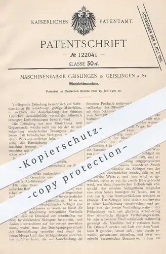 original Patent - Maschinenfabrik Geislingen , 1900 , Windsichtmaschine | Sichtmaschine | Mühle , Mühlen , Müller !!!
