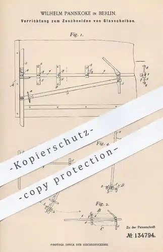 original Patent - Wilhelm Pannkoke , Berlin , 1901 , Zuschneiden von Glasscheiben | Glas , Glaser , Glaserei , Diamant