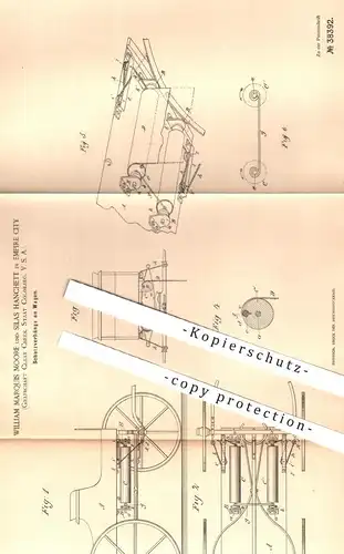 original Patent - W. Marquis Moore , Silas Hanchett , Empire City , Clear Creek , Colorado , USA , 1886 , Schutzvorhang