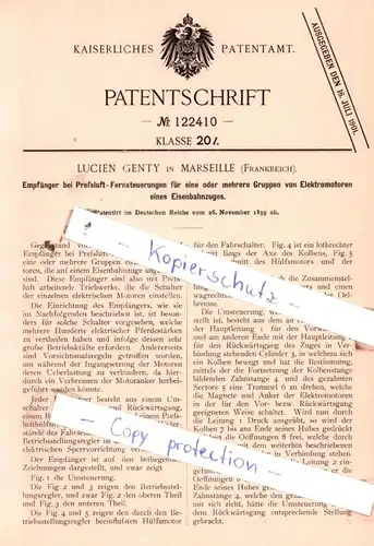 original Patent - Lucien Genty in Marseille , Frankreich , 1899 , Empfänger bei Preßluft-Fernsteuerungen !!!