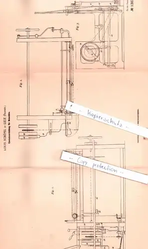 original Patent - Louis Scrèpel in Lille , Frankr. , 1901 , Einrückvorrichtung für Webstühle !!!