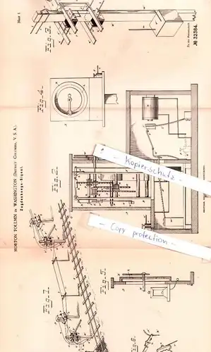 original Patent - Morton Toulmin in Washington , District Columbia, V. S. A. , 1884 , Zudeckungs-Signal !!!