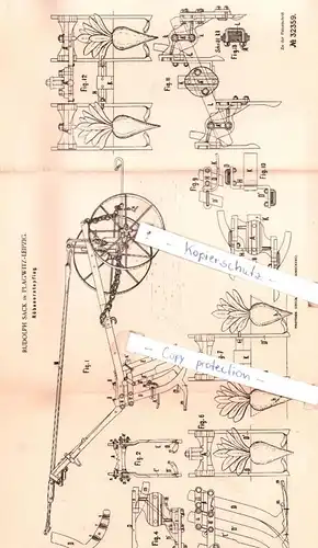 original Patent - Rudolph Sack in Plagwitz-Leipzig , 1884 , Rübenerntepflug !!!