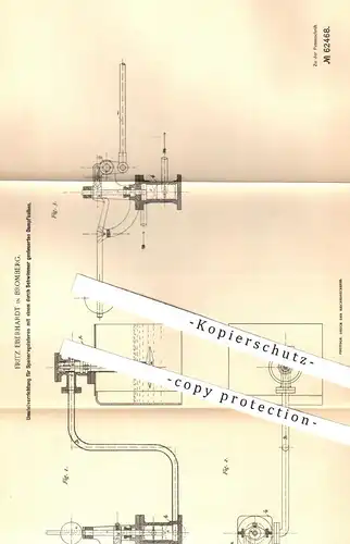 original Patent - Fritz Eberhardt , Bromberg 1891 , Umstellen der Regulatoren an Dampfkessel | Dampfmaschine | Regulator