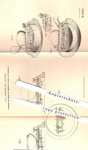 original Patent - L. & C. Hardtmuth , Budweis 1884 , Öffnen & Schließen der Deckel der Tintenfässer | Tintenfass , Tinte