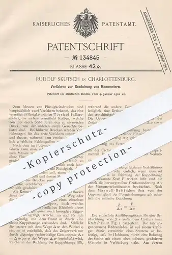 original Patent - Rudolf Skutsch in Berlin / Charlottenburg , 1901 , Graduierung von Manometern | Manometer , Barometer