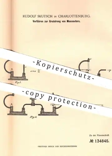 original Patent - Rudolf Skutsch in Berlin / Charlottenburg , 1901 , Graduierung von Manometern | Manometer , Barometer