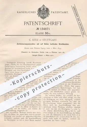 original Patent - C. Eitle , Stuttgart , 1902 , Zerkleinerungsmaschine | Brechwerkzeug , Brechmaschine , Kohle !!!