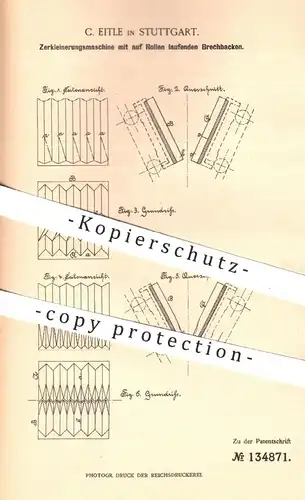 original Patent - C. Eitle , Stuttgart , 1902 , Zerkleinerungsmaschine | Brechwerkzeug , Brechmaschine , Kohle !!!