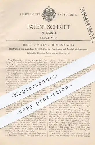 original Patent - Julius Konegen , Braunschweig , 1902 , Siebsätze beim Plansichter mit Parallelkurbelbewegung | Sieb !