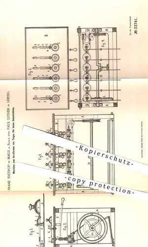 original Patent - Franz Tretrop , Halle / Paul Luther , Leipzig , 1885 , Rundformen von Kuchen - Teig | Bäcker , Backen