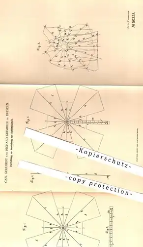 original Patent - Carl Schubert , Richard Kremmler , Dresden , 1889 , Herstellung der Schnittmuster | Schneider , Mode !