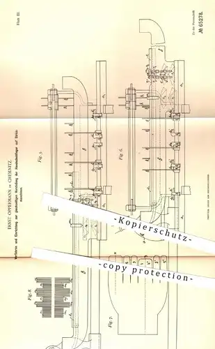 original Patent - Ernst Oppermann , Chemnitz , 1892 , Herstellung der Handschuhfinger auf Strickmaschinen | Stricken !!