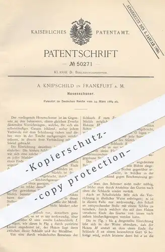 original Patent - A. Knipschild , Frankfurt / Main , 1889 , Hosenschoner | Hose , Hosen , Schneider , Mode , Bekleidung