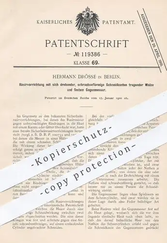 original Patent - Hermann Drösse in Berlin , 1900 , Rasierer | Rasiermesser , Rasieren , Kamm , Messer , Bart , Friseur