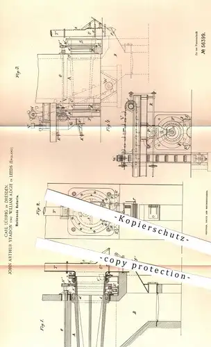 original Patent - Carl Lührig / Dresden , John Arthur Yeadon , William Adgie / Leeds England 1890 , Rotierende Retorte