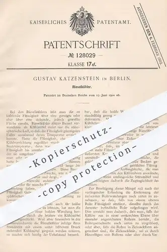 original Patent - Gustav Katzenstein , Berlin , 1900 , Riesenkühler | Kühler , Kühlung , Kühlanlage , Kühlschrank !!!