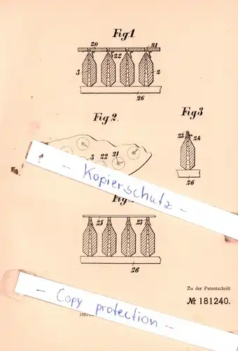 original Patent -  Henri L`huillier in Paris , 1905 , Spulenhalter für Vorrichtungen zum Bleichen, Färben usw. !!!