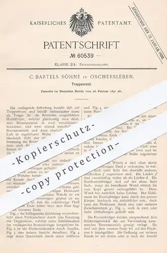 original Patent - C. Bartels Söhne , Oschersleben , 1891 , Treppenrost | Rost , Ofenrost , Ofen , Öfen , Ofenbauer !!