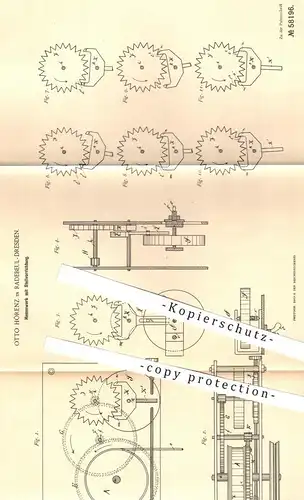 original Patent - Otto Hörenz , Radebeul / Dresden , 1890 , Hemmwerk mit Stellvorrichtung | Uhr , Uhren , Uhrmacher !!