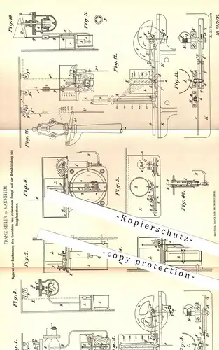 original Patent - Franz Seiler , Mannheim , 1891 , Bestimmung der Leistung von Dampfmaschinen | Motor , Motoren !!