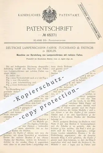 original Patent - Deutsche Lampenschirm Fabrik Tuchband & Fritsch , Berlin , 1892 , Lampenschirme | Schirme für Lampen