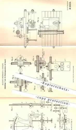 original Patent - August Miebach , Erfurt , 1892 , Taster für Werkzeugmaschinen | Fräsmaschine , Drehbank , Bohrmaschine