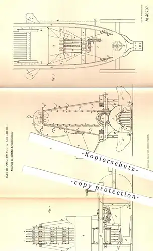 original Patent - Jacob Zimmermann , Augsburg , 1888 , Kartoffel - Erntemaschinen | Kartoffeln ernten | Landwirtschaft !