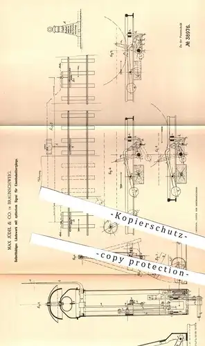 original Patent - Max Jüdel & Co. , Braunschweig , 1886 , Läutewerk mit Signal für Eisenbahnübergänge | Eisenbahnen !!