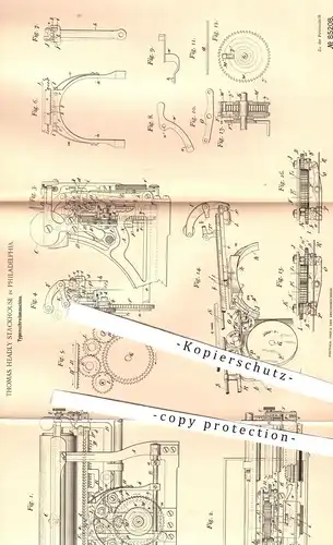 original Patent - Thomas Headly Stackhouse , Philadelphia , 1895 , Typenschreibmaschine | Schreibmaschinen !!