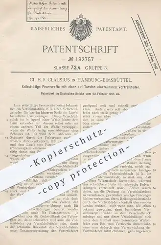 original Patent - Cl. H. R. Clausius , Hamburg / Eimsbüttel , 1904 , Feuerwaffe | Pistole , Pistolen , Waffe , Revolver