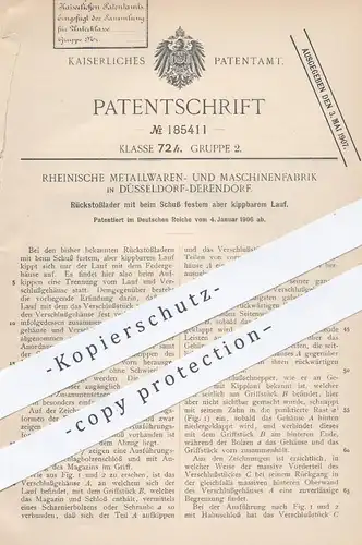 original Patent - Rheinische Metallwaren- u. Maschinenfabrik , Düsseldorf , 1906 , Rückstoßlader | Gewehr , Waffen !!!