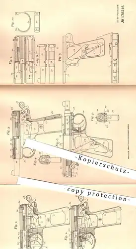 original Patent - William John Whiting , Birmingham , England , 1906 , Handfeuer - Waffe | Pistole , Pistolen , Revolver