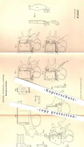 original Patent - Michael Kaufmann , London , 1882 , Revolver | Waffen , Pistole , Pistolen , Pistol , Schusswaffen !!!