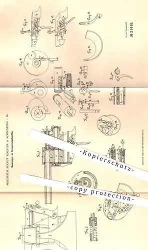 original Patent - Friedrich August Koester , Königsberg , 1881 , Revolver - Schusswaffen | Waffen , Pistole , Pistolen