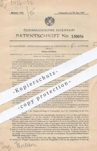 original Patent - Mauser Werke AG , Oberndorf , 1937 , Abzugsvorrichtung für Pistolen , Waffen , Revolver | Pistole !!!
