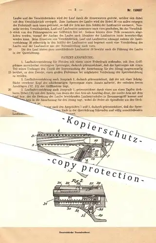 original Patent - Mauser Werke AG , Oberndorf , 1937 , Laufhaltevorrichtung für Pistolen | Pistole , Waffen , Revolver !