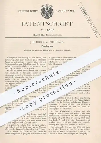 original Patent - J. H. Hodel in Bordeaux , 1880 , Zugtelegraph | Telegraph , Telegraphen , Eisenbahnen , Eisenbahn !