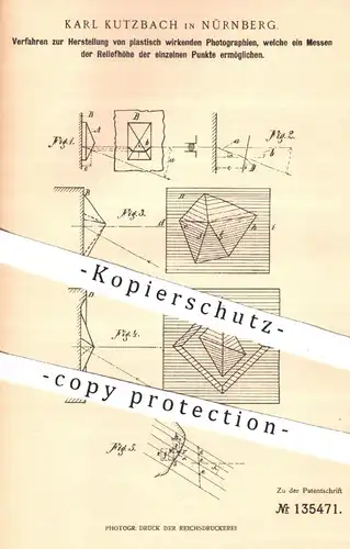 original Patent - Karl Kutzbach , Nürnberg , 1900 , Herstellung von plastischer Fotografien | Fotograf , Foto , Kamera