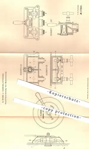 original Patent - R. Noske , Hamburg / Ottensen  1881 , Ventilanordnung für Badewannen | Ventil , Badewanne , Wasserhahn