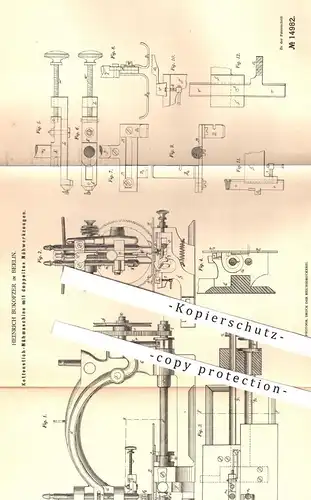 original Patent - Heinrich Bukofzer , Berlin , 1880 , Kettenstich - Nähmaschine | Nähmaschinen , Nähen , Schneider !!!