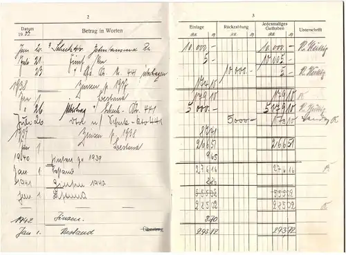 Sparbuch von Rittergutsbesitzer Erich Roloff in Dabergotz / Neuruppin 1920 - 1945 , Temnitz , Sparkasse , Bank !!!