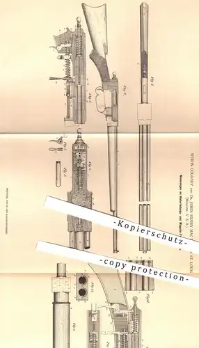 original Patent - Myron Coloney / Dr. James H. Mac Lean , St. Louis Missouri USA , 1880 , Magazin - Feuerwaffen | Waffen